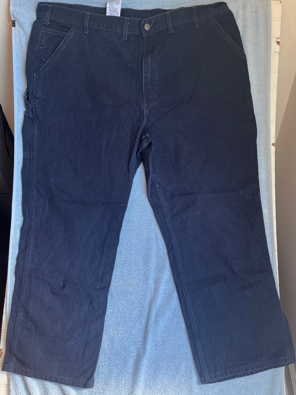 Carhartt Classic Men's Navy Pants Blue 46x30 Loose Straight Washed Duck Dungaree
